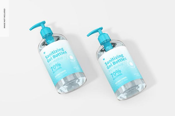 Free 16 Oz Sanitizing Gel Bottles Mockup Psd