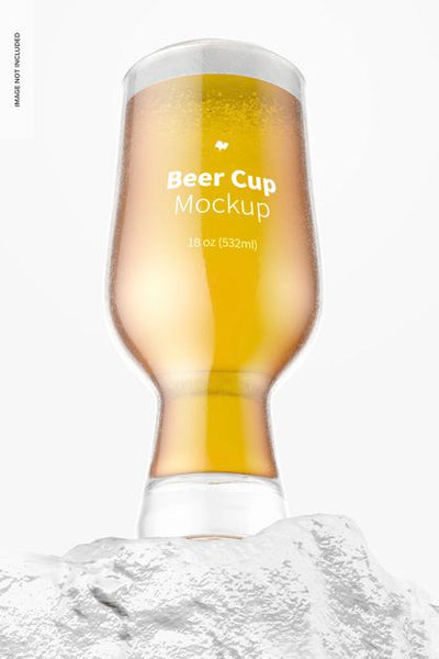 Free 18 Oz Glass Beer Cup Mockup Psd