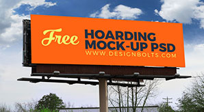 Free 2 Outdoor Advertising Billboard (Hoarding) Mockup Psd Files