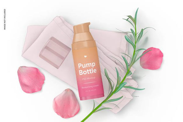 Free 2 Oz Pump Bottle Mockup Psd