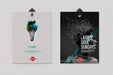 Free 2 Poster Hanging With Clips Psd Mockup