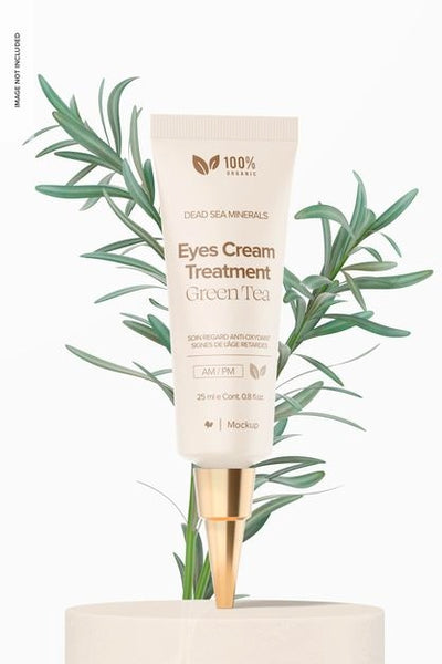 Free 25 Ml Eyes Cream Tube Mockup, On Podium Psd