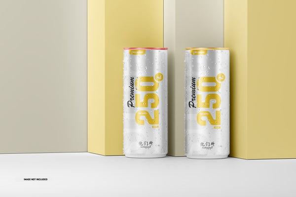 Free 250Ml Soda Cans Mockup Psd