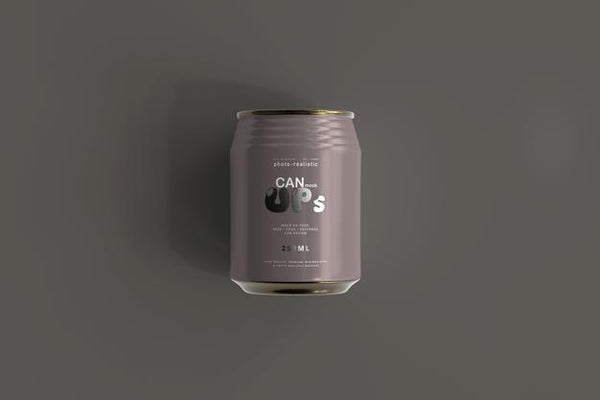 Free 250Ml Stubby Soda Can Mockup Psd