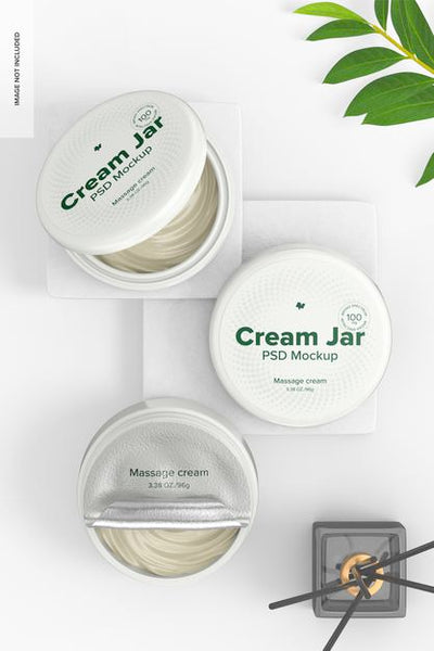 Free 3.38 Oz Cream Jars Mockup Psd