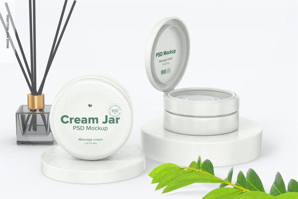 Free 3.38 Oz Cream Jars Mockup Psd