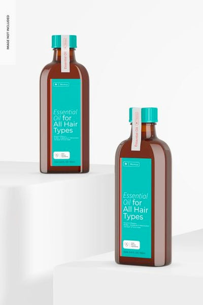 Free 3.4 Oz Oil Bottles Mockup, Perspective Psd