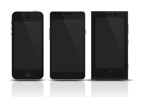 Free 3 Flat Mobile Devices Mockups