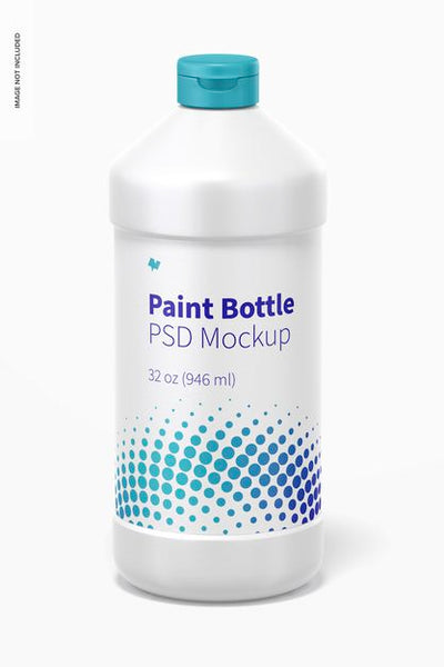 Free 32 Oz Paint Bottle Mockup Psd