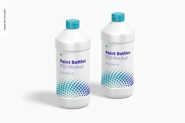 Free 32 Oz Paint Bottles Mockup Psd