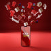 Free 3D Flying Objects And Mobile Phone Mock-Up Red Background Psd