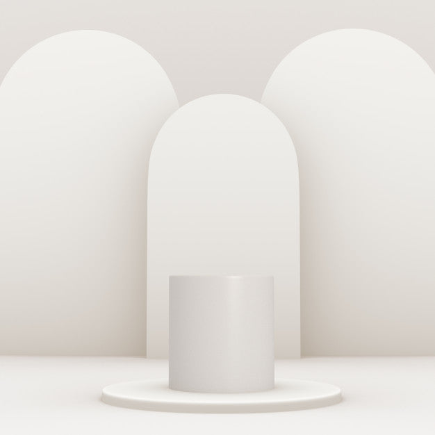 Free 3D Geometric White Podium For Product Placement With Background Made Of Planes And Editable Color Psd