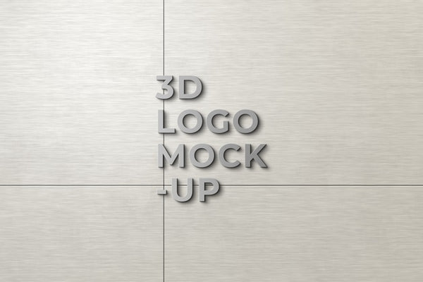 Free 3D Logo Mockup On The Wall Psd