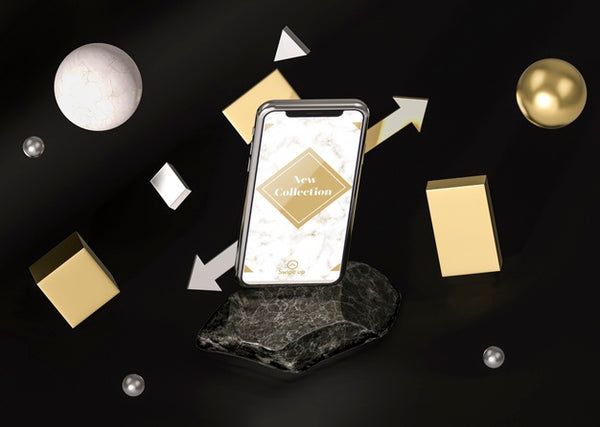 Free 3D Mock-Up Smartphone Abstract Concept Psd