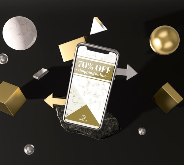 Free 3D Mock-Up Smartphone High View Psd