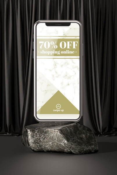 Free 3D Mock-Up Smartphone On Marble Stone Psd