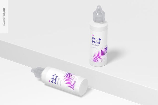 Free 4 Oz Fabric Paint Bottles Mockup, Dropped Psd