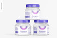 Free 4 Oz Glass Hexagon Jar Set Mockup Psd