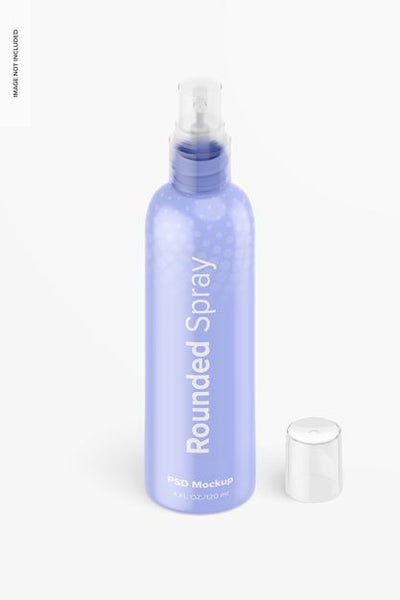 Free 4 Oz Rounded Spray Mockup Psd