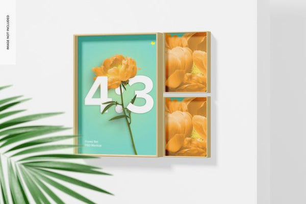 Free 4:3 Frame Set Mockup, Perspective Psd