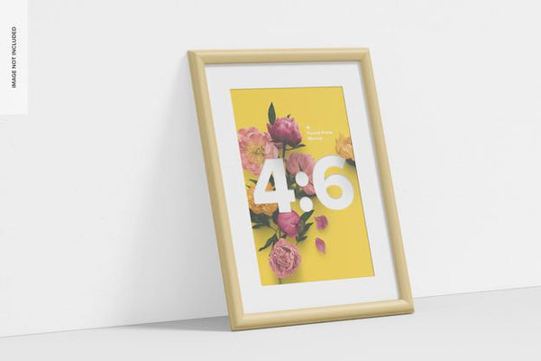 Free 4:6 Portrait Frame Mockup, Leaned Psd