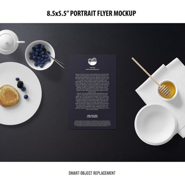 Free 5.5X8.5'' Portrait Flyer Mockup Psd