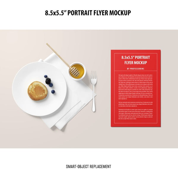 Free 5.5X8.5'' Portrait Flyer Mockup Psd