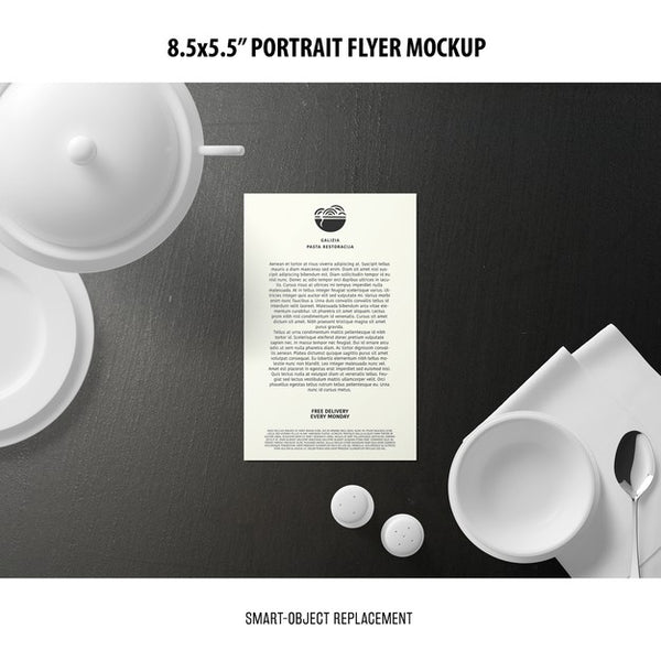 Free 5.5X8.5'' Portrait Flyer Mockup Psd