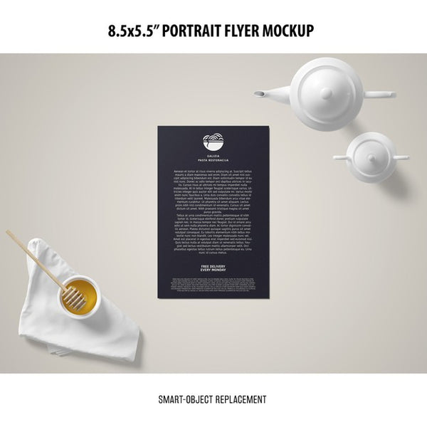 Free 5.5X8.5'' Portrait Flyer Mockup Psd