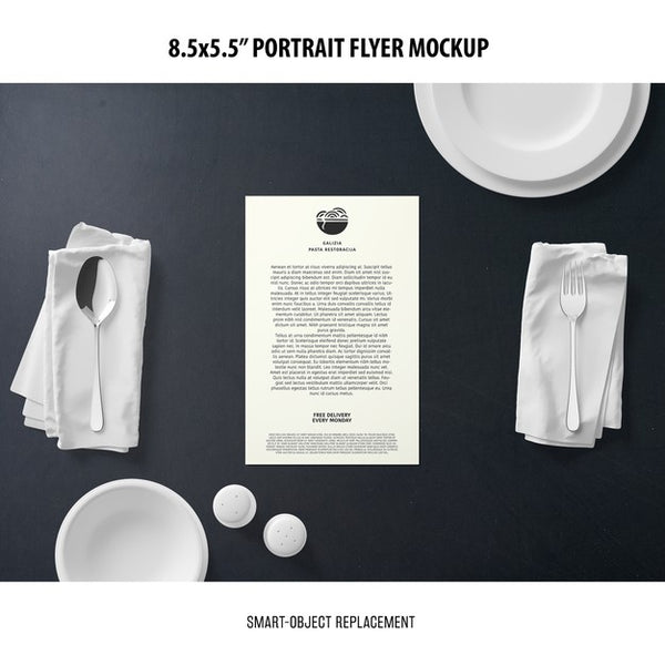 Free 5.5X8.5'' Portrait Flyer Mockup Psd