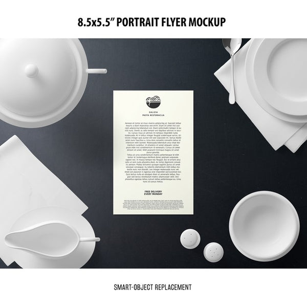 Free 5.5X8.5'' Portrait Flyer Mockup Psd