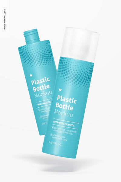 Free 5 Oz Plastic Bottles Mockup, Falling Psd