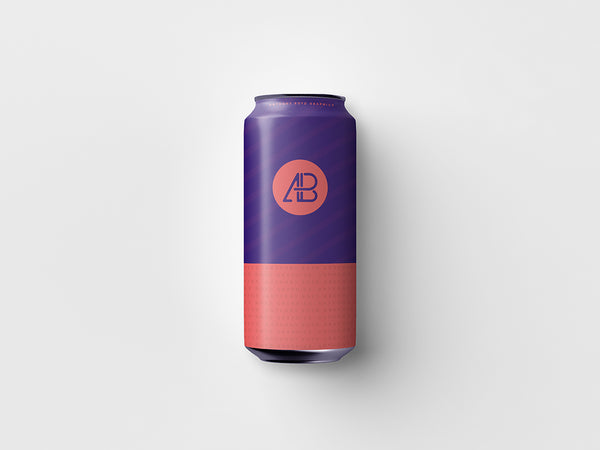 Free 500Ml Can Top View Mockup