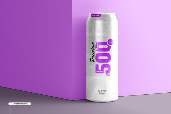 Free 500Ml Soda Can Mockup Psd