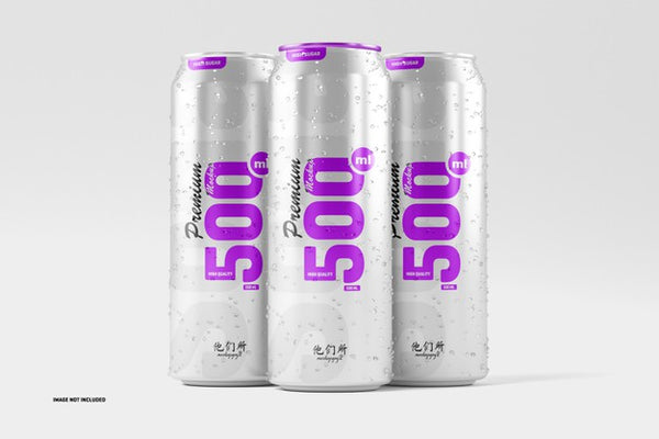 Free 500Ml Soda Cans Mockup Psd