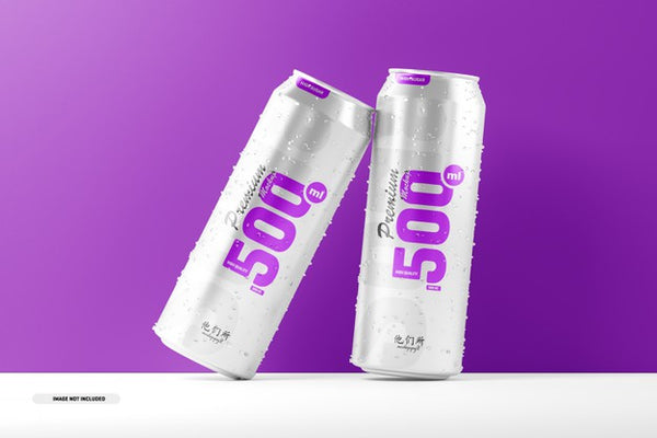 Free 500Ml Soda Cans Mockup Psd