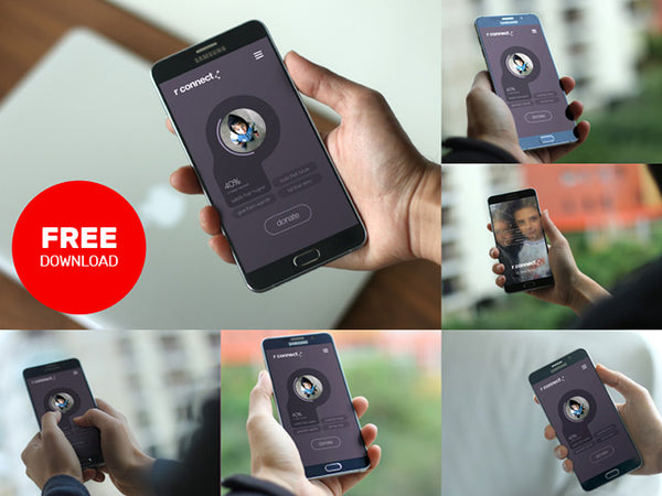 Free 6 Android Smartphone Psd Mockups