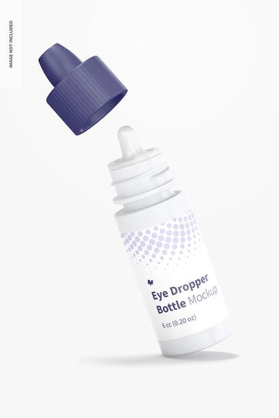 Free 6 Cc Eye Dropper Bottle Mockup, Leaned Psd