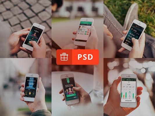 Free 6 Photorealistic Iphone 5 Mockups
