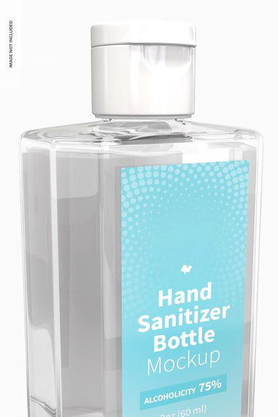 Free 60 Ml Hand Sanitizer Bottle Mockup, Close-Up Psd