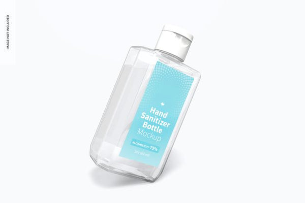 Free 60 Ml Hand Sanitizer Bottle Mockup, Leaned Psd