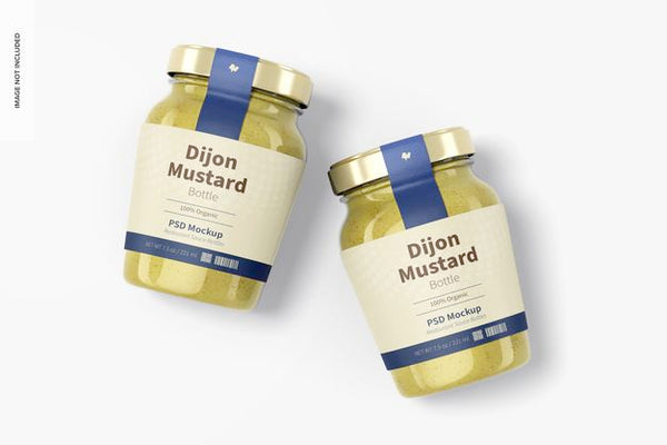 Free 7.5 Oz Dijon Mustard Bottle Mockup Psd