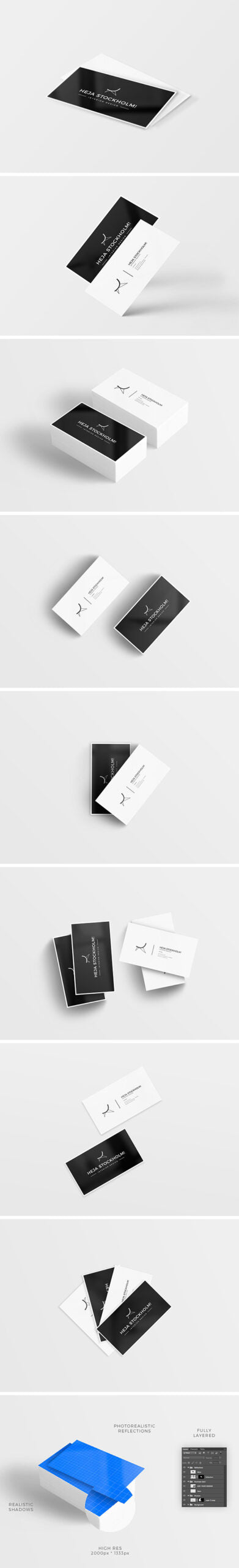 Free 8 Clean Business Card Mockups