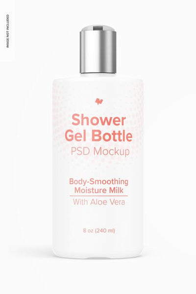 Free 8 Oz Shower Gel Bottle Mockup Psd