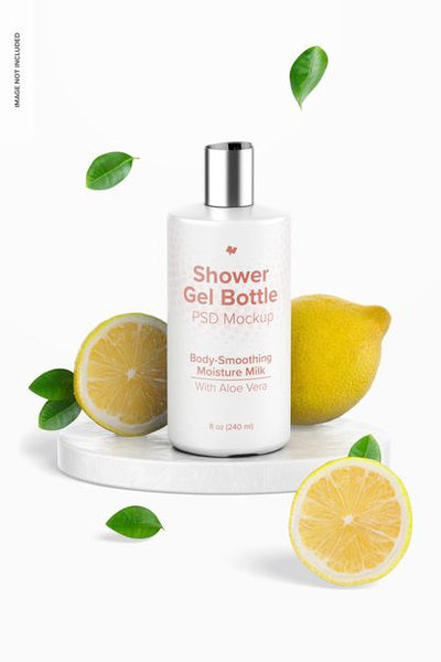 Free 8 Oz Shower Gel Bottle Mockup Psd