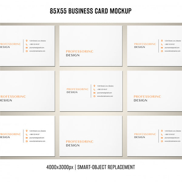 Free 85X55 Business Card Mockup Psd