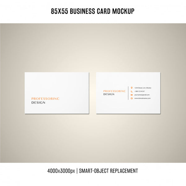 Free 85X55 Business Card Mockup Psd