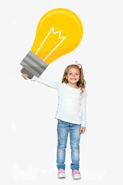 Free A Cute Girl Holding A Bulb Icon