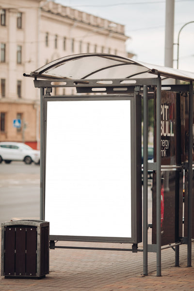 Free A Large Billboard With Interesting Information And Advertising On It Installed Along A Wide Street In The City Center Psd