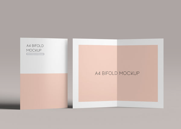 Free A4 Bifold Brochure Mockup